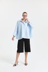 Mavi Oversize Poplin Gömlek