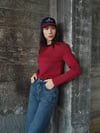 Yaka Şeritli Uzun Kol Bordo Body