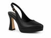 Alpelli Siyah Hakiki Deri Platform Topuklu Slingback Ayakkabı