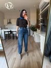 Acı Kahve Denim Yaka Kısa Kollu Kazak