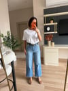 Açık Mavi Kemerli Bilek Boy Jean