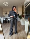 Antrasit Çizgi Detay Ceket& Pantolon Takım