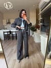 Antrasit Çizgi Detay Ceket& Pantolon Takım