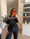 Antrasit File Detaylı Gömlek Pantolon Takım