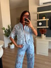 Bebe Mavisi Güpür Desenli Takım