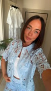 Bebe Mavisi Güpür Desenli Takım