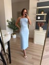 Bebe Mavisi Midi Boy Askılı Elbise