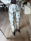 Beyaz Baskılı Denim Takım