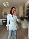 Beyaz Kravatlı Premium Blazer Ceket