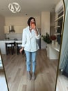 Beyaz Kravatlı Premium Blazer Ceket