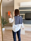 Beyaz Şal Detaylı Oversize Gömlek