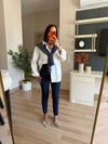 Beyaz Şal Detaylı Oversize Gömlek