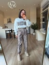 Beyaz Yılan Desen Sweat