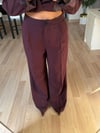 Bordo Çift Kemerli Blazer Takım