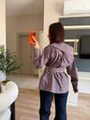 Bordo Ekose Desenli Çıtçıtlı Tasarım Gömlek