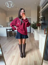 Bordo Fularlı Sweat