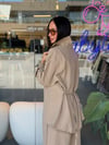 Camel Dik Yaka Gömlek Balon Pantolon Takım 