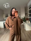Camel Tasarım Taşlı Gömlek& Pantolon Takım