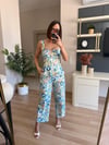 Çiçek Desenli Korse Pantolon Takım