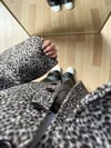 Deri Yaka Leopar Desen Kaban
