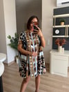 Desenli Saten Premium Elbise 