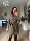 Ekose Desen Tasarım Blazer& Etek Takım