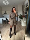 Ekose Desen Tasarım Blazer& Etek Takım