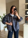 Ekose Desenli  Lacivert  Modal Eşofman Ceket Takım