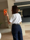 Gece Mavisi Kemerli Bilek Boy Jean