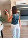 Gold Çelik Düğmeli Denim Yelek