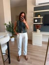 Gold Çelik Düğmeli Denim Yelek