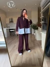 Gömlek Detaylı Fermuarlı Hırka - Triko Pantolon Takım