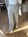 Gri Şeritli Blazer Pantolon Takım