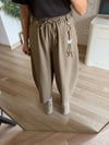 Haki Charm Detaylı Şalvar Pantolon