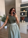 Haki Eteği Pötükare Desenli Elbise