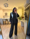 Haki Şal Detaylı Blazer Takım