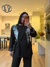 Haki Şal Detaylı Blazer Takım