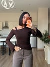 Kahve Atletli Transparan Bluz