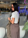 Kahve Beli Lastikli Barrel Kesim Pantolon