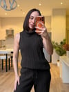 Kahve Boğazlı 3 lü Triko Takım