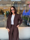 Kahve Bomber& Blazer Ceket PantolonTakım