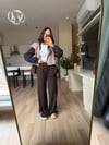 Kahve Çift Görünümlü Ceket Mix Pantolon Takım