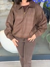 Kahve Ekose Desenli Bomber Ceket