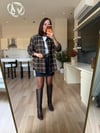 Kahve Ekose Taşlı Gömlek