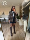 Kahve Ekose Taşlı Gömlek