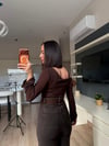 Kahve Kemerli Yüksek Bel Jean