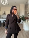 Kahve Kravatlı Premium Blazer Ceket