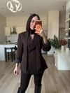 Kahve Kravatlı Premium Blazer Ceket