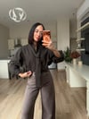 Kahve Kravatlı Tasarım Gömlek