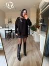 Kahve Leopar Fularlı Kazak